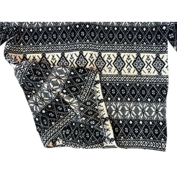 Liz Claiborne Cabincore Jacket Sherpa Fleece Shacket Aztec Black White Button M - Picture 5 of 9